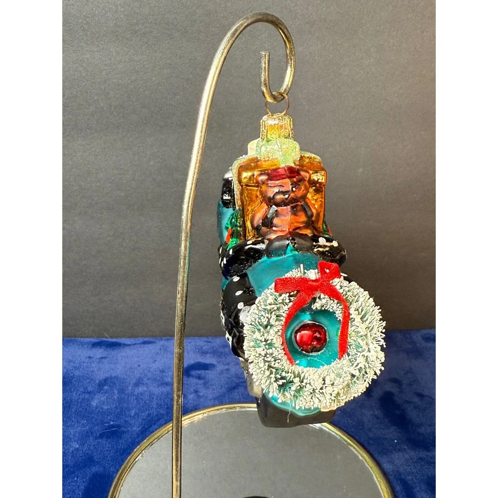 Christopher Radko Harley Davidson Fat Boy Teal Green 04 Christmas Ornament Boxed